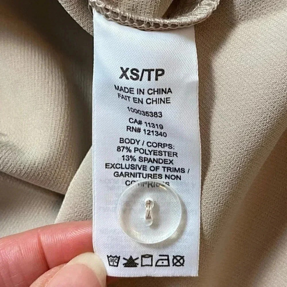 Dynamite High Rise Wide Leg Cropped Trouser Pants Tan Beige  XS NWT - Picture 14 of 15